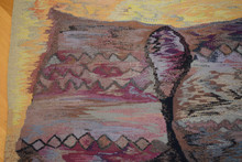 Vintage handwoven egyptian tapestry wall hanging 4.2 ft folk art textile decor