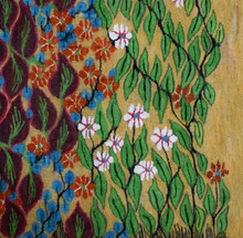 Egyptian folk art wall hanging-hand woven tapestry-2.9 ft--kilim rug home decor