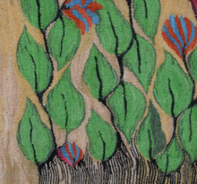 Egyptian folk art wall hanging-hand woven tapestry-2.9 ft--kilim rug home decor