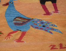 Peacocks and Birds by the Water handwoven tapestry — view 9