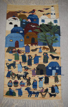 Hand woven egyptian folk art tapestry-3 ft- wall art hanging-kilim-home decor