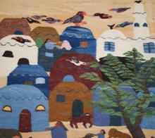 Hand woven egyptian folk art tapestry-3 ft- wall art hanging-kilim-home decor