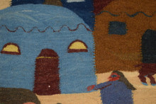 Hand woven egyptian folk art tapestry-3 ft- wall art hanging-kilim-home decor