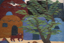 Hand woven egyptian folk art tapestry-3 ft- wall art hanging-kilim-home decor