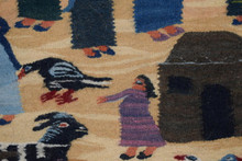 Hand woven egyptian folk art tapestry-3 ft- wall art hanging-kilim-home decor