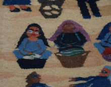 Hand woven egyptian folk art tapestry-3 ft- wall art hanging-kilim-home decor