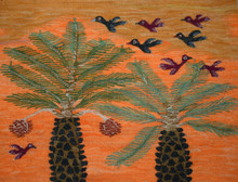 Hand woven 3 ft wall hanging tapestry-egyptian folk art-home decor kilim rug