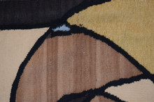Hand woven abstract tapestry wall hanging art – 3.1 ft - modern cubist decor