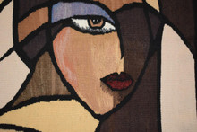 Abstract Woman's Face handwoven tapestry — view 4