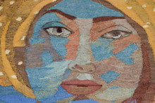 Woman in a Headscarf, after Mona Eliwa handwoven tapestry — view 3