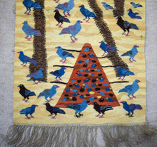 Twin Date Palms with Birds handwoven tapestry — view 3
