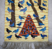 Twin Date Palms with Birds handwoven tapestry — view 3