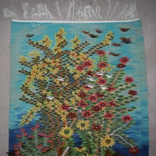 Egyptian folk art wall hanging tapestry- 6.1 ft- hand woven kilim home decor rug