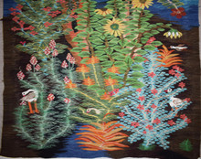 Tall Flower Garden with Birds handwoven tapestry — view 9