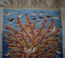 Hand woven 5.2 ft wall hanging tapestry-egyptian folk art-home decor kilim rug-