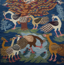 Tree of Birds with Peacocks handwoven tapestry — view 5