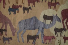 5 ft- hand woven egyptian tapestry-wall art hanging folk art-kilim- home decor