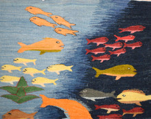 Fish and Coral Reef handwoven tapestry — view 2
