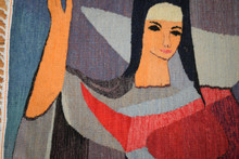 Fisherwoman handwoven tapestry — view 5