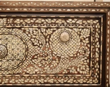 Antique Syrian Walnut Wedding Chest with Mother of Pearl Inlay — view 4