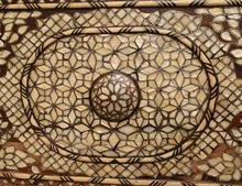 Antique Syrian Walnut Wedding Chest with Mother of Pearl Inlay — view 8