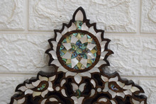 Syrian Mother of Pearl Mirror 60×32″ Medallion Crest