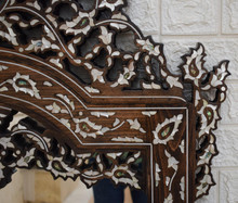 Syrian Mother of Pearl Mirror 60×32″ Medallion Crest