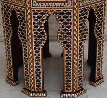 Moroccan Mother of Pearl Inlay Side Table 24×21″