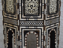 Tall Moroccan Mother of Pearl and Bone Bedside Table — view 8