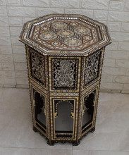 Syrian Mother of Pearl Side Table 28×20″ Tree Fretwork
