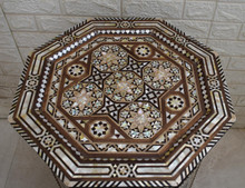 Syrian Mother of Pearl Side Table 28×20″ Tree Fretwork