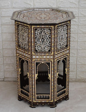 Syrian Mother of Pearl Side Table 28×20″ Rosette Top