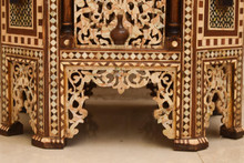 Moroccan Geometric Mosaic Side Table in Mother of Pearl — view 9