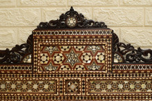 Syrian Mother of Pearl Mirror 46×35″ Rosette Crest