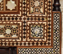 Syrian Mother of Pearl Mirror 46×35″ Rosette Crest
