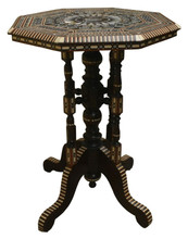 Moroccan Mother of Pearl Inlay Side Table 27″
