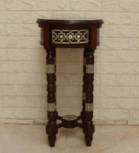 Egyptian Mother of Pearl Nightstand with Drawer — view 4