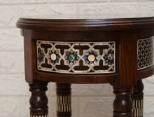 Moroccan Mother of Pearl Inlay Side Table 27.5″