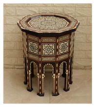 Moroccan Mother of Pearl Inlay Side Table 21″