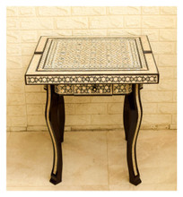 Moroccan Mother of Pearl Inlay Side Table 25″