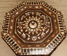 Vintage Octagonal Turkish-Style Side Table with Mother of Pearl — view 5