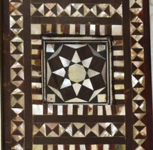 Moroccan Mother of Pearl Mosaic Mirror Frame — view 3