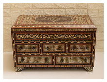 Moroccan Mother of Pearl Chest 15×13″ Medallion Lid