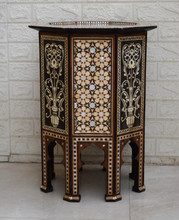 Mother of Pearl & Bone Side Table 24 in — detail 3