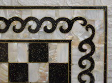 Backgammon and Chess Board in Mother of Pearl and Black Coral — view 7