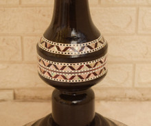 Round Mother of Pearl Pedestal Table, Sawtooth Border — view 7