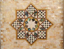 Mother of Pearl Backgammon Board, Star in Chequered Octagon — view 5