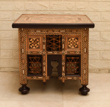 Syrian Wood Marquetry Side Table — view 2