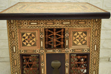 Syrian Wood Marquetry Side Table — view 7