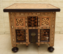 Syrian Wood Marquetry Side Table — view 8